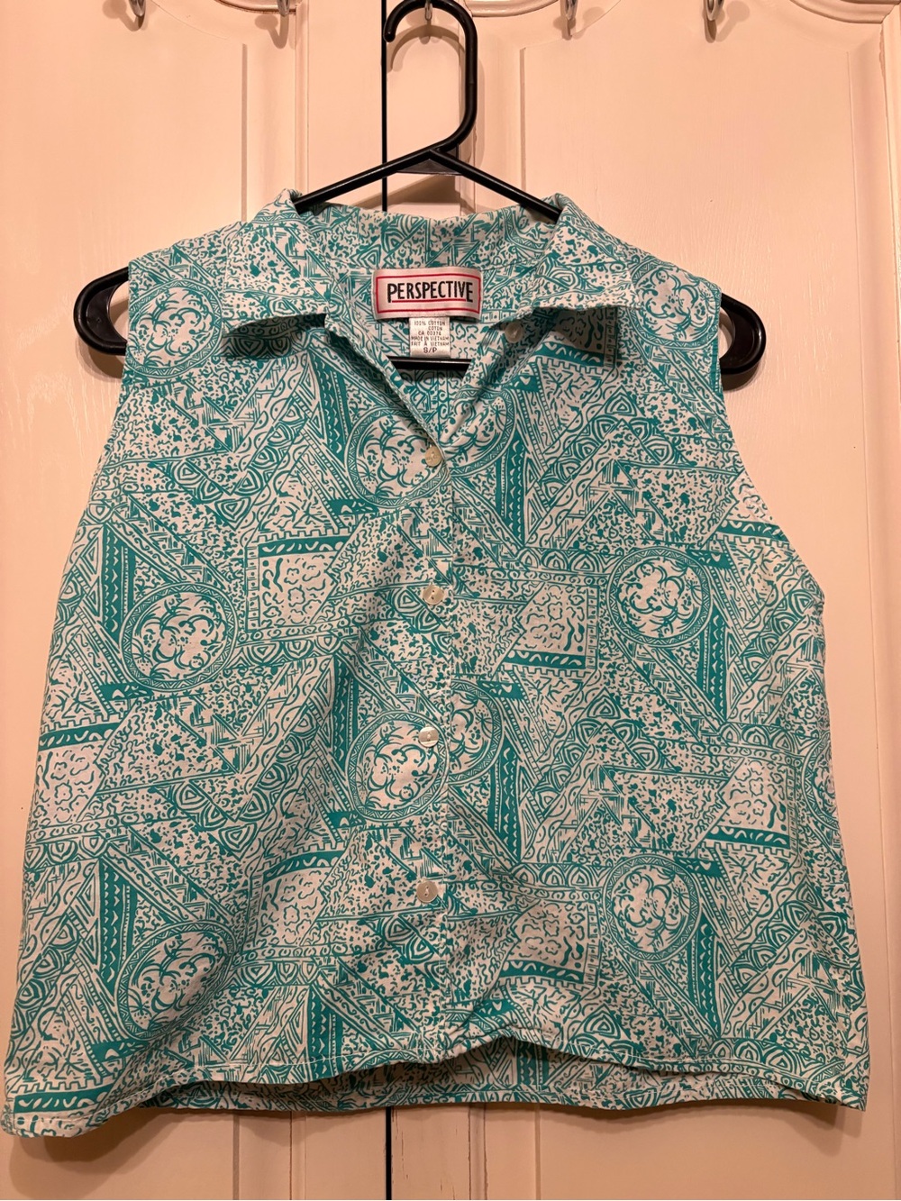 Vintage~ Perspective 100% Cotton  Women’s button down shirt